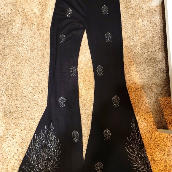 Current Mood Pants \u0026 Jumpsuits | Current Mood Stretch Lycra Extra Long Flare Pants Size L | Color: Black | Size: L | Vernonbex's Closet